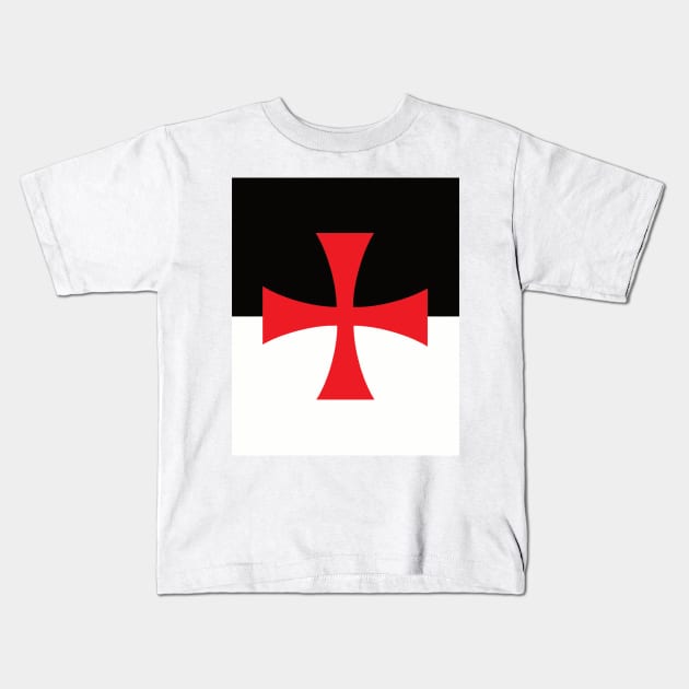 Templar Banner Kids T-Shirt by blackroserelicsshop@gmail.com